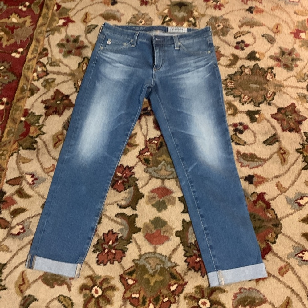 AG Adriano Goldschmied The Stilt Roll-Up Jeans Blue with Fading Size 28